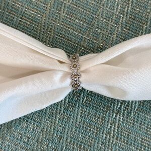 Daisy Chain Ring Silver with Gold Accents Size 8